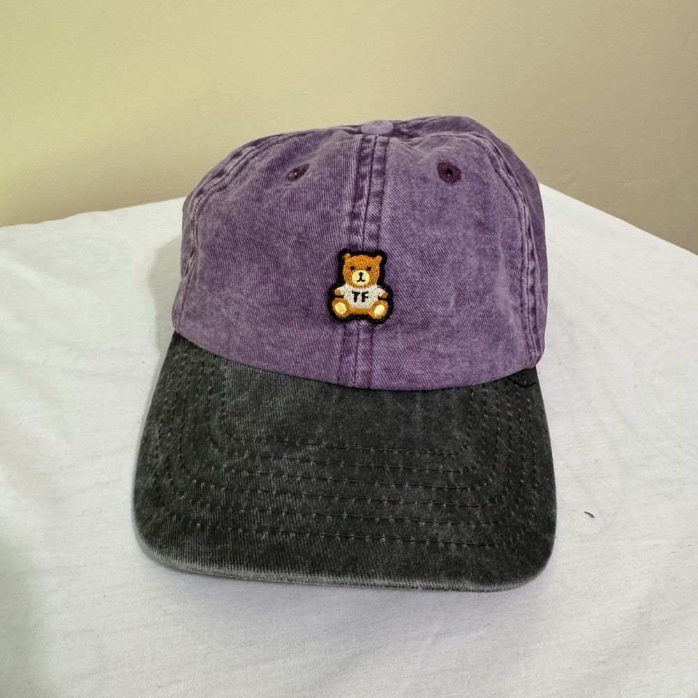 Teddy Fresh Hat Unisex OS Purple Teddy Bear Acid Wash Two Tone Baseball Cap